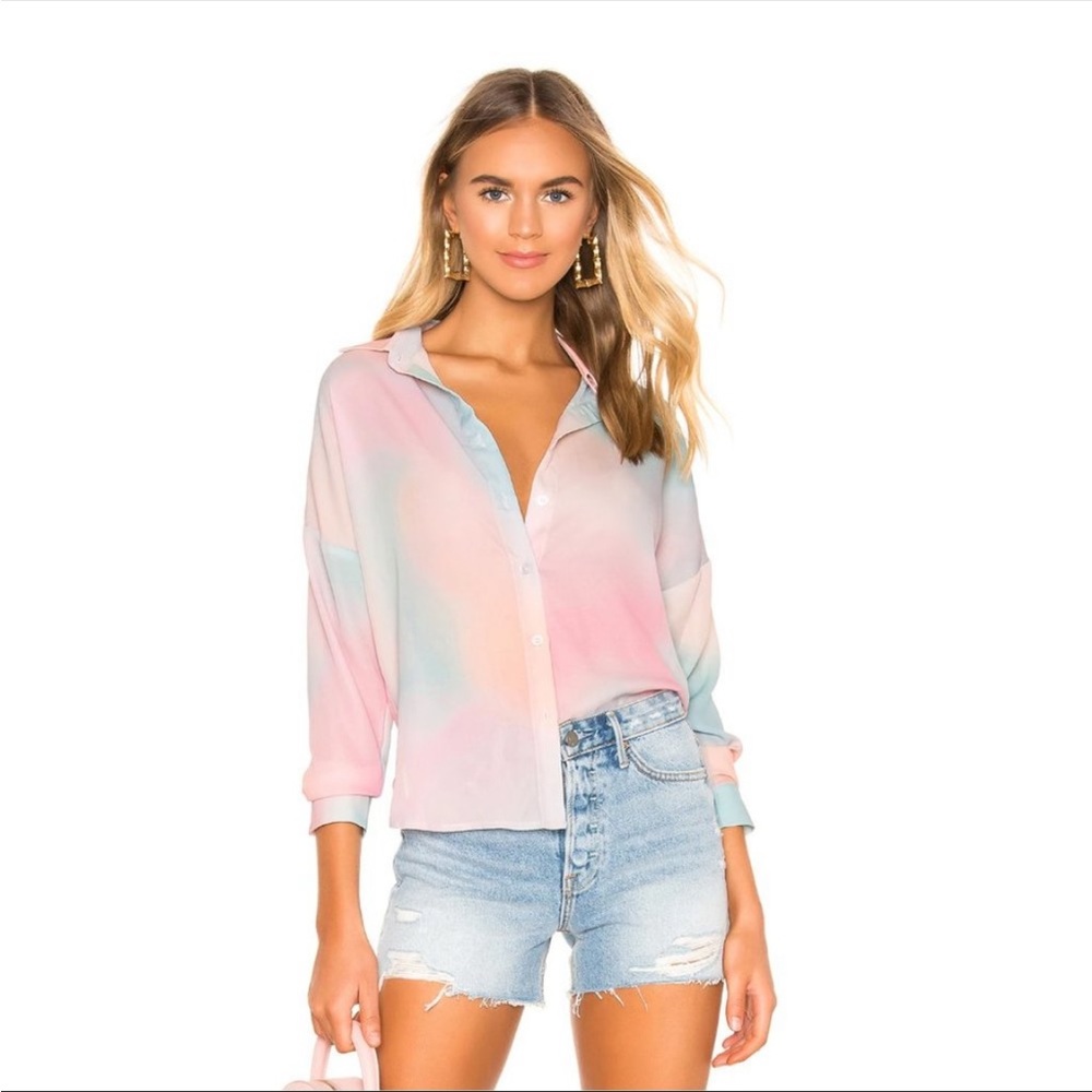Super down pastel tie dye button up